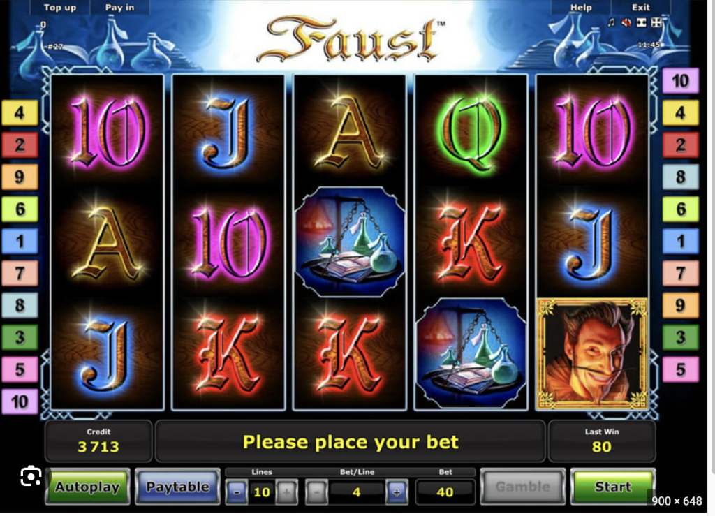 Image of Faust slot gameplay