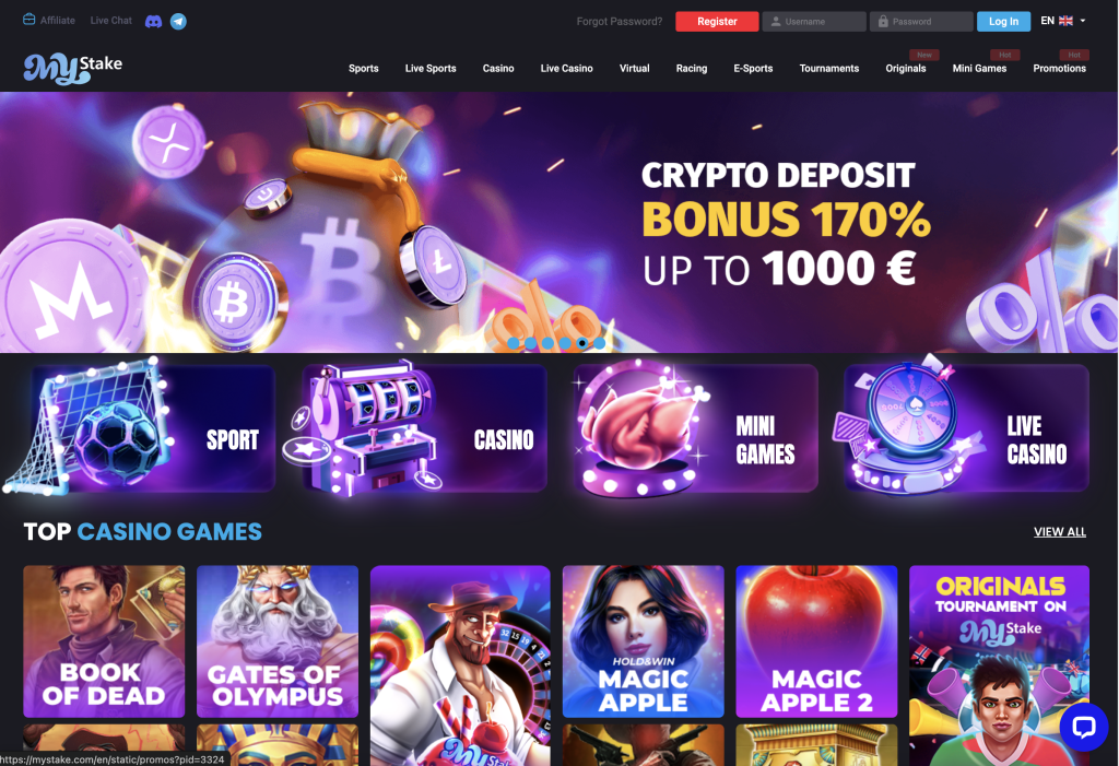 Image of my Stake casino Website