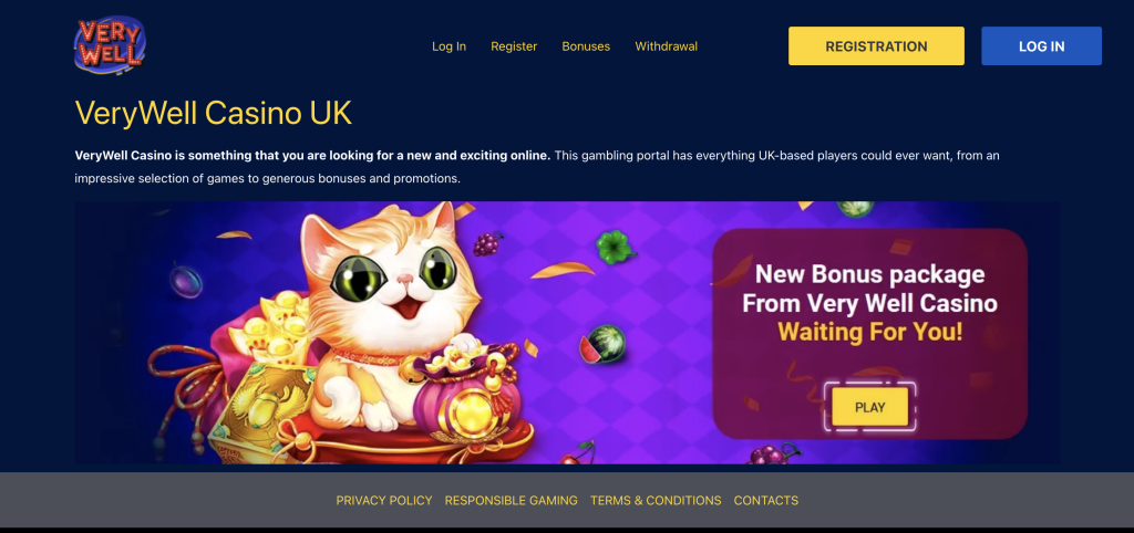 Image of VeryWell Casino Website 